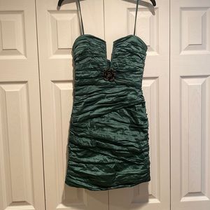 BCBG green rouche dress. Worn once